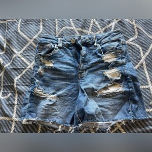 Women’s High Wasted American Eagle Ripped Denim Shorts